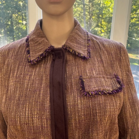 Etcetera Brown and Purple Tweed Skirt Suit - Picture 3 of 13